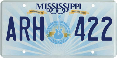 MS license plate ARH422