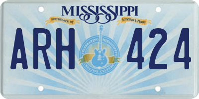 MS license plate ARH424