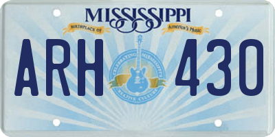 MS license plate ARH430