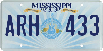 MS license plate ARH433