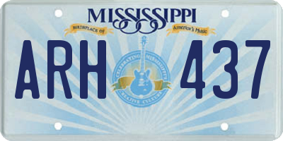MS license plate ARH437