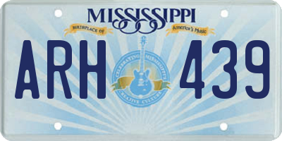 MS license plate ARH439