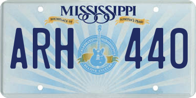 MS license plate ARH440