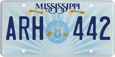 MS license plate ARH442