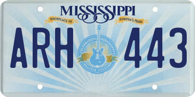 MS license plate ARH443