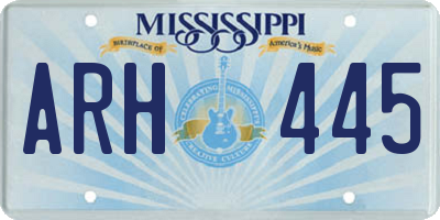 MS license plate ARH445