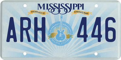 MS license plate ARH446