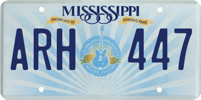 MS license plate ARH447