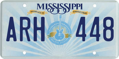 MS license plate ARH448