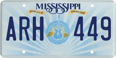 MS license plate ARH449