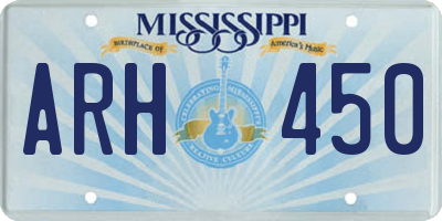 MS license plate ARH450