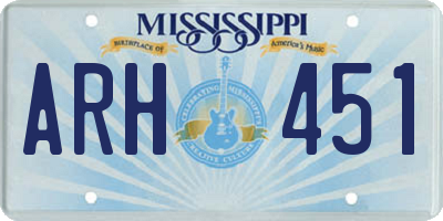 MS license plate ARH451