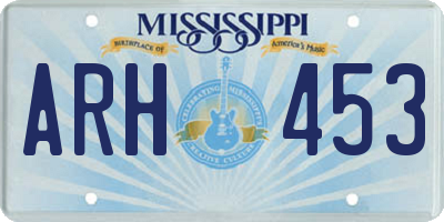 MS license plate ARH453