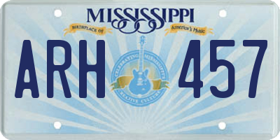 MS license plate ARH457