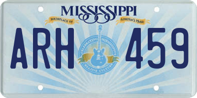 MS license plate ARH459