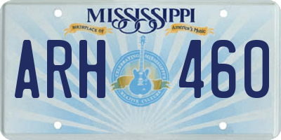 MS license plate ARH460
