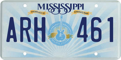 MS license plate ARH461