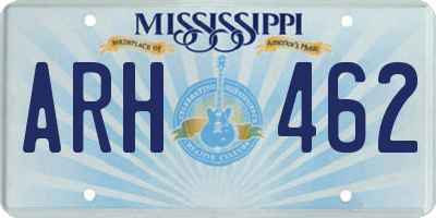 MS license plate ARH462