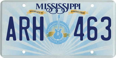 MS license plate ARH463