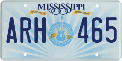 MS license plate ARH465
