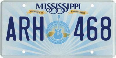 MS license plate ARH468