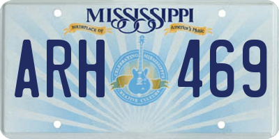 MS license plate ARH469