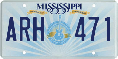 MS license plate ARH471