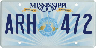 MS license plate ARH472