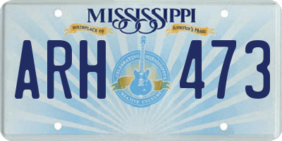 MS license plate ARH473