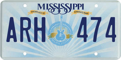MS license plate ARH474