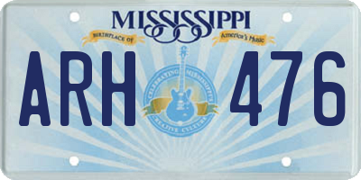 MS license plate ARH476