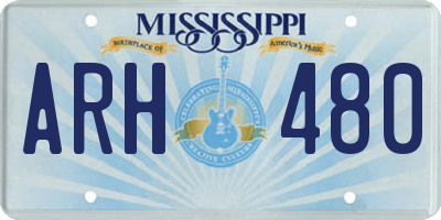 MS license plate ARH480