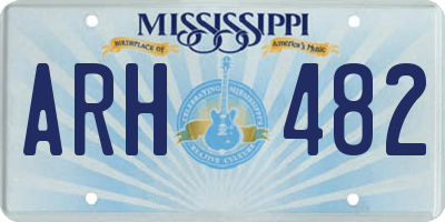 MS license plate ARH482