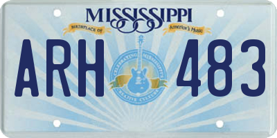 MS license plate ARH483