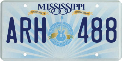 MS license plate ARH488