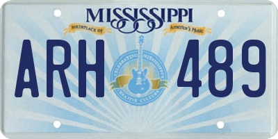 MS license plate ARH489