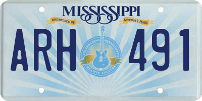 MS license plate ARH491