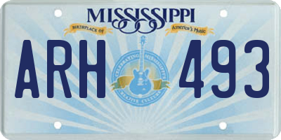 MS license plate ARH493