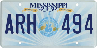 MS license plate ARH494