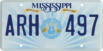 MS license plate ARH497