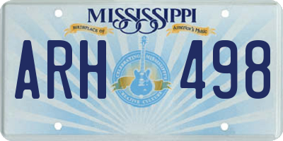 MS license plate ARH498