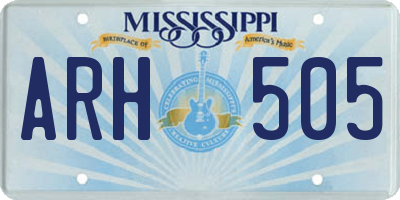 MS license plate ARH505