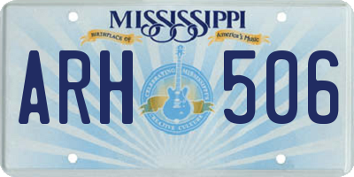 MS license plate ARH506