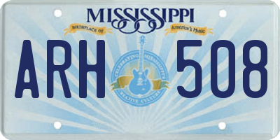 MS license plate ARH508