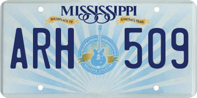 MS license plate ARH509
