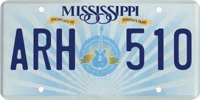 MS license plate ARH510