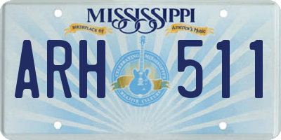 MS license plate ARH511