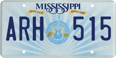 MS license plate ARH515