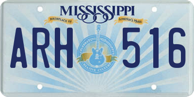 MS license plate ARH516