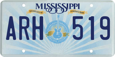 MS license plate ARH519